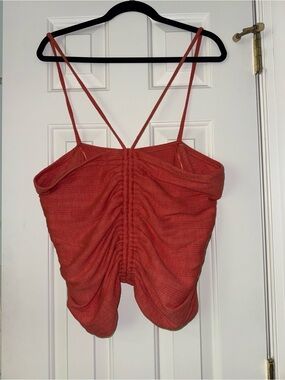 Pilcro Coral Ruched Double-Strap Camisole